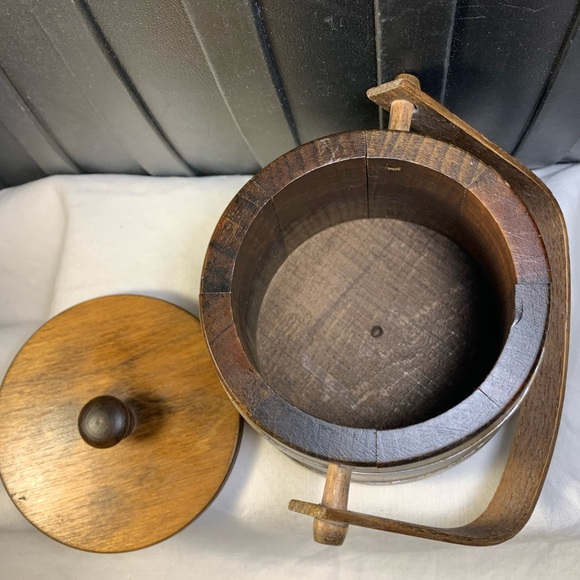 Basketville Hard Wood floral Painted Barrel - Picture 8 of 10